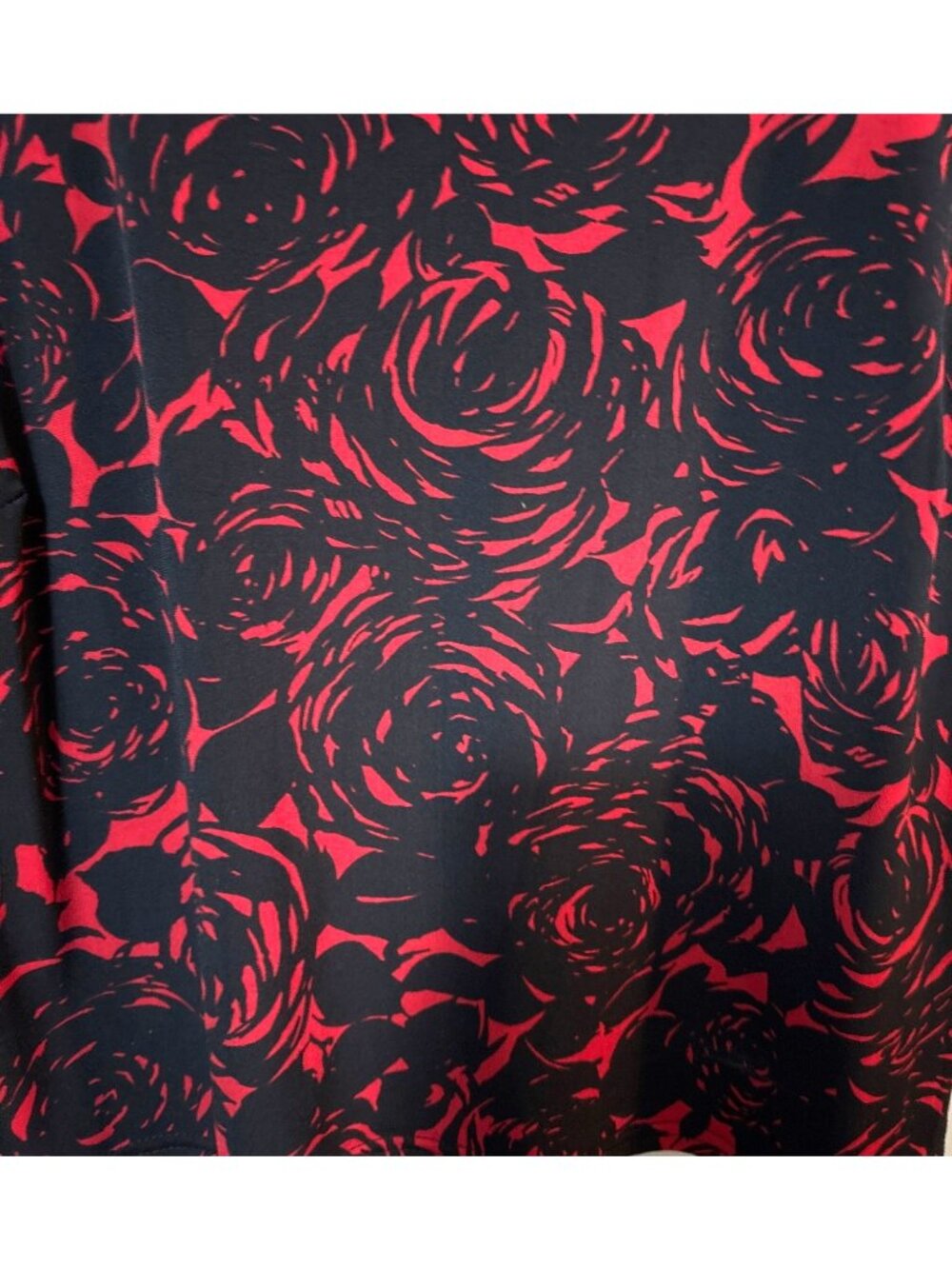 Kim Rogers Petite Red & Black Floral Tank Top 10P Stretch Polyester whimsygoth - Picture 3 of 6